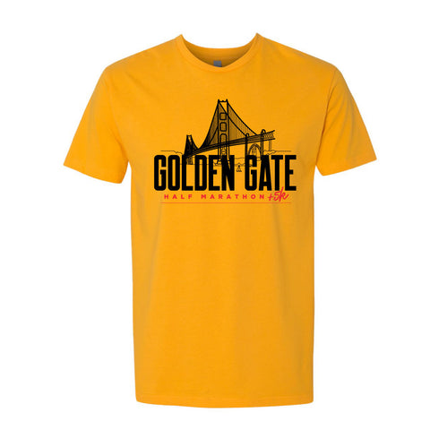 Golden Gate Half Marathon: Trolly Tee - Gold